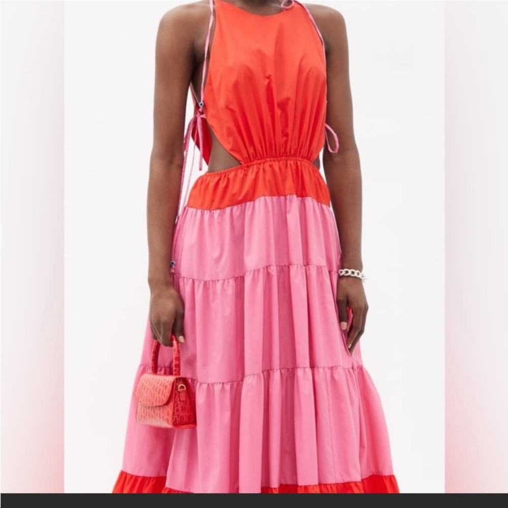 STAUD Minerva two tone dress